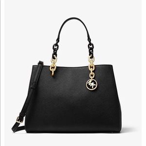 Black Leather Michael Kors Handbag